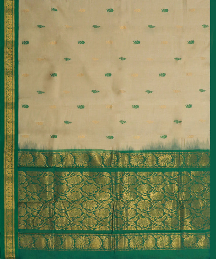 Brown green handwoven rajahmundry cotton saree