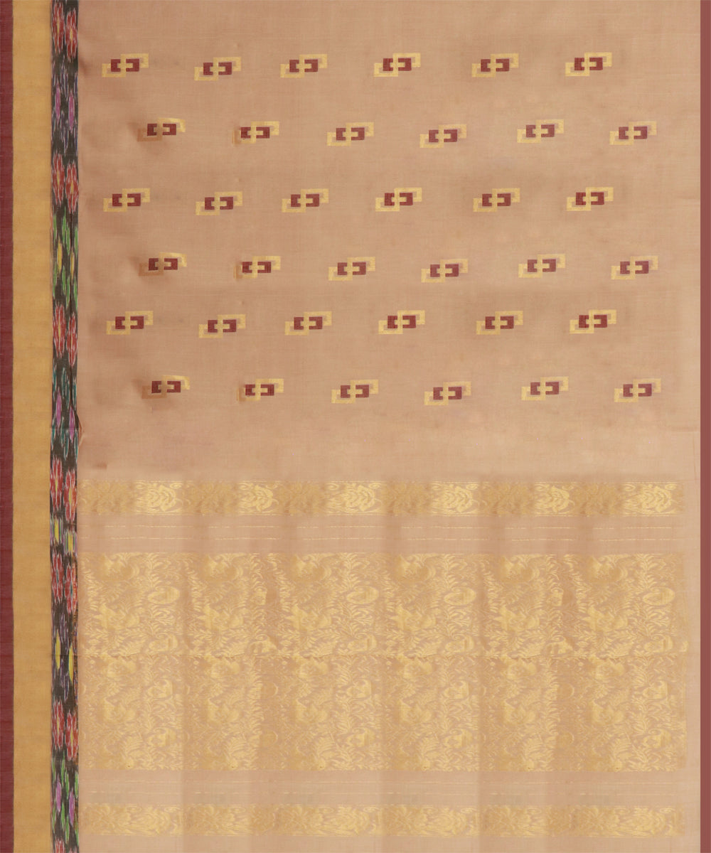 Camel brown golden cotton handwoven rajahmundry saree