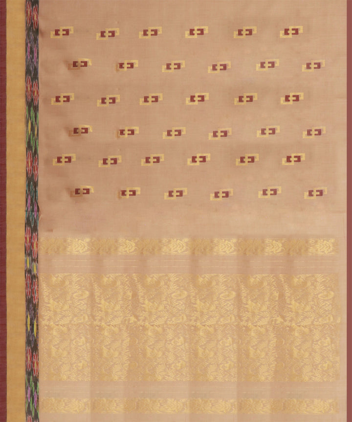 Camel brown golden cotton handwoven rajahmundry saree