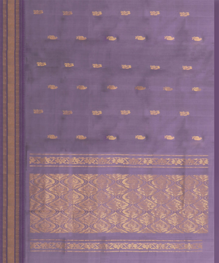 Purple golden cotton handwoven rajahmundry saree