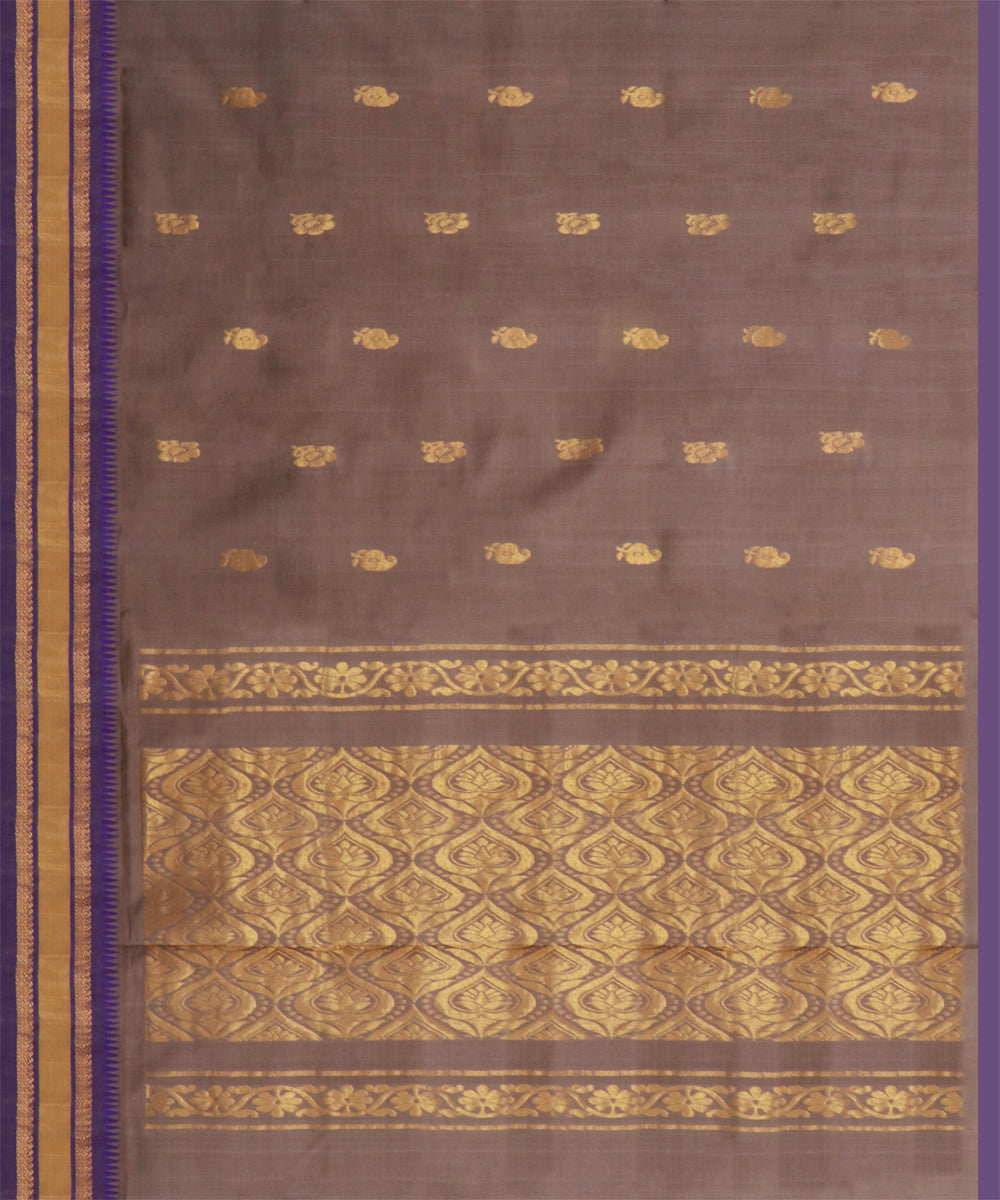 Light brown golden cotton handwoven rajahmundry saree