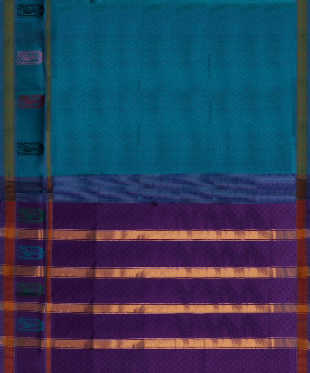 Blue sky blue handwoven cotton rajahmundry saree