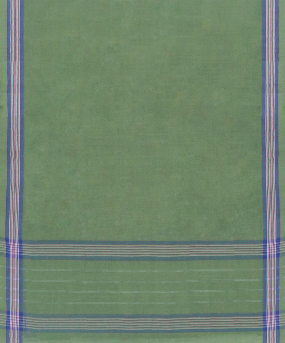 Light green blue cotton handwoven angara saree