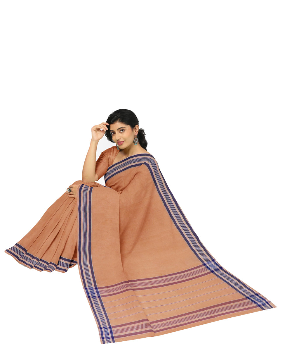 Pink purple cotton handwoven angara saree
