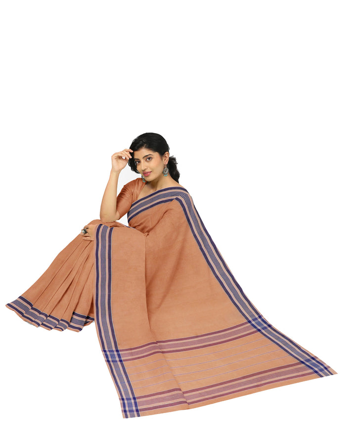 Pink purple cotton handwoven angara saree