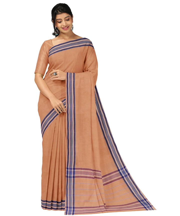 Pink purple cotton handwoven angara saree