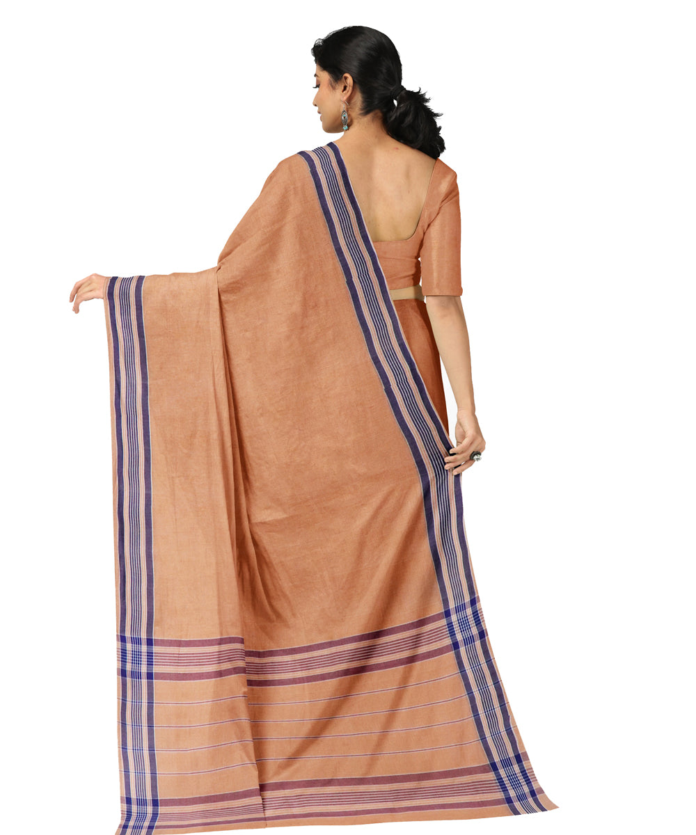Pink purple cotton handwoven angara saree