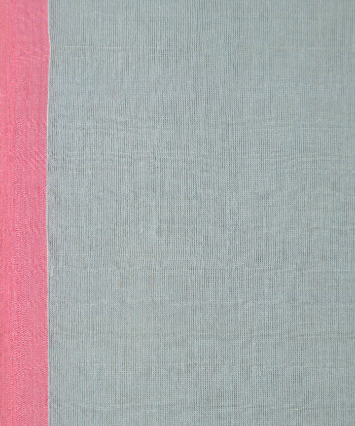 Light grey cotton jamdani handloom saree