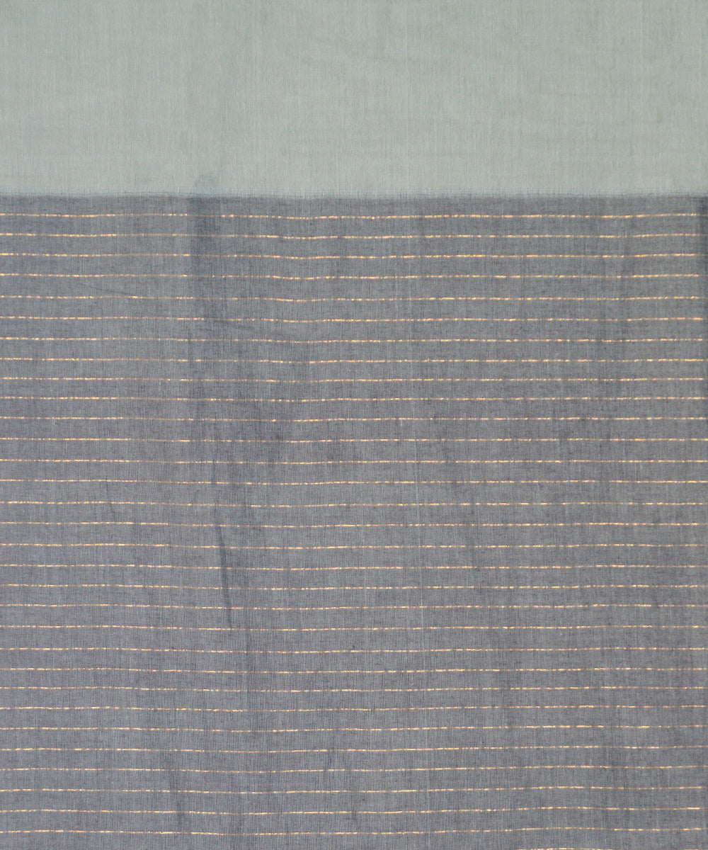Light grey cotton jamdani handloom saree
