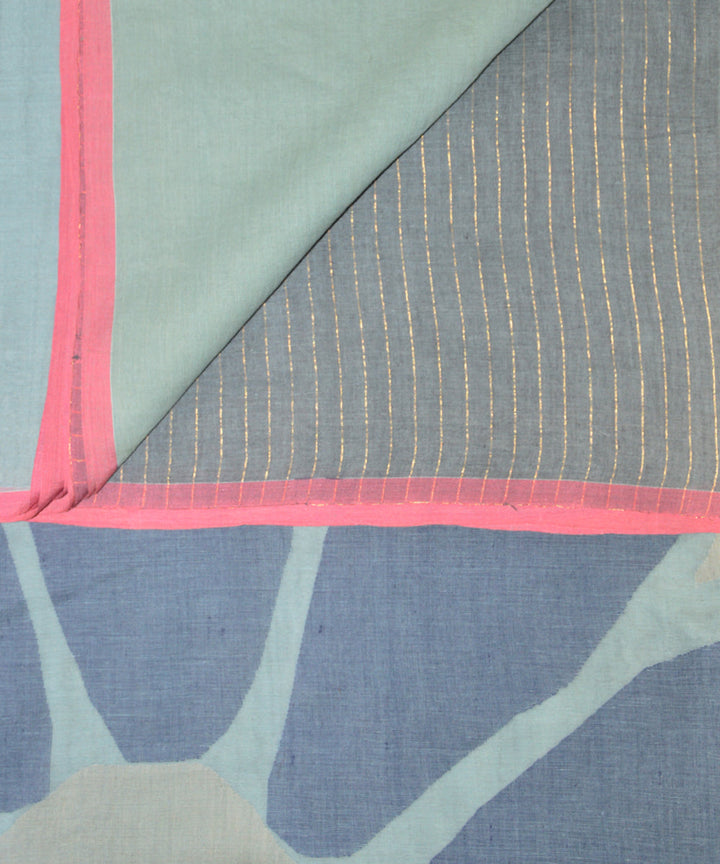 Light grey cotton jamdani handloom saree