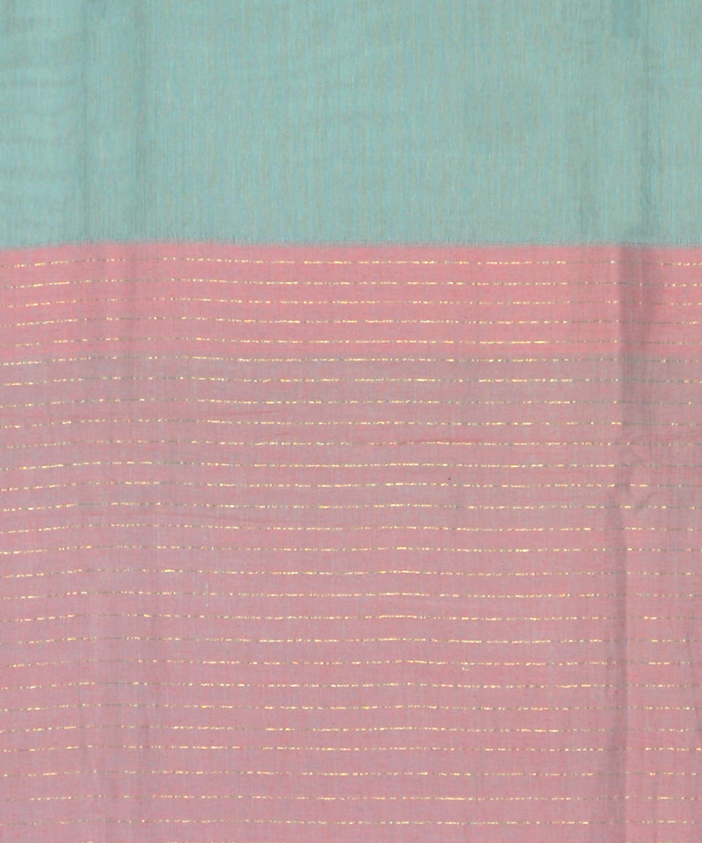 Pink light grey cotton handloom jamdani saree