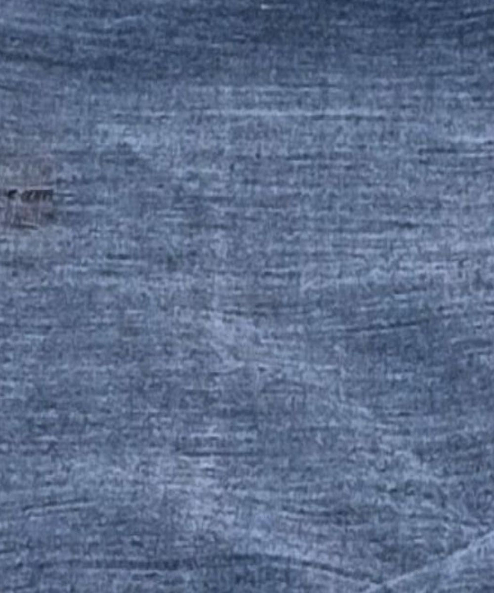 Navy blue yellow buti handwoven cotton jamdani fabric