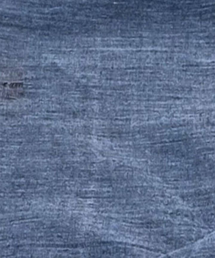 Navy blue yellow buti handwoven cotton jamdani fabric