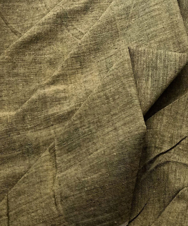 Olive green cotton handwoven fabric