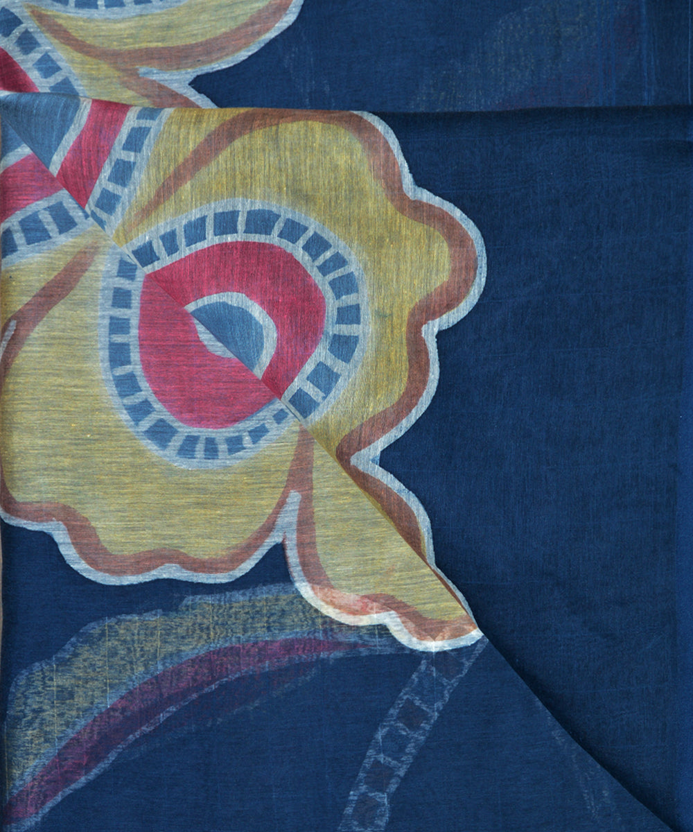 Indigo cotton handloom saree