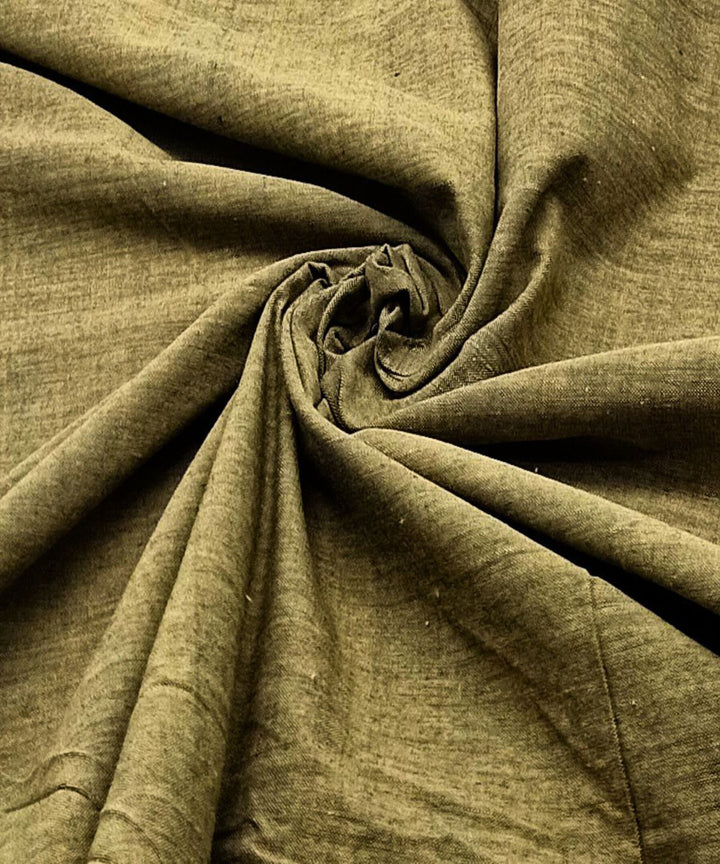 Olive green cotton handwoven fabric