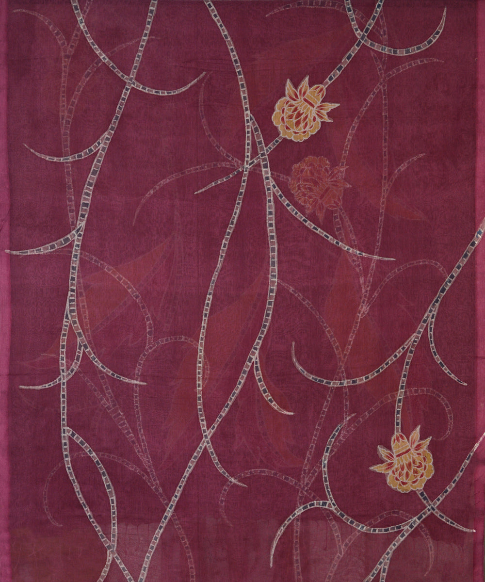 Maroon cotton handloom saree