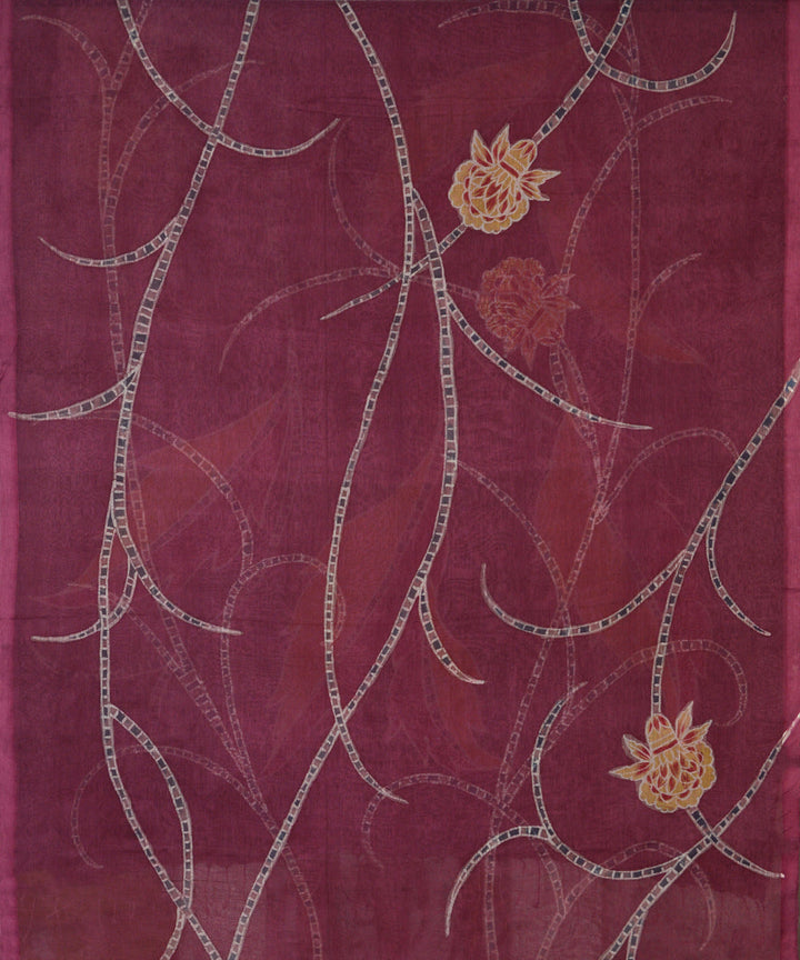 Maroon cotton handloom saree