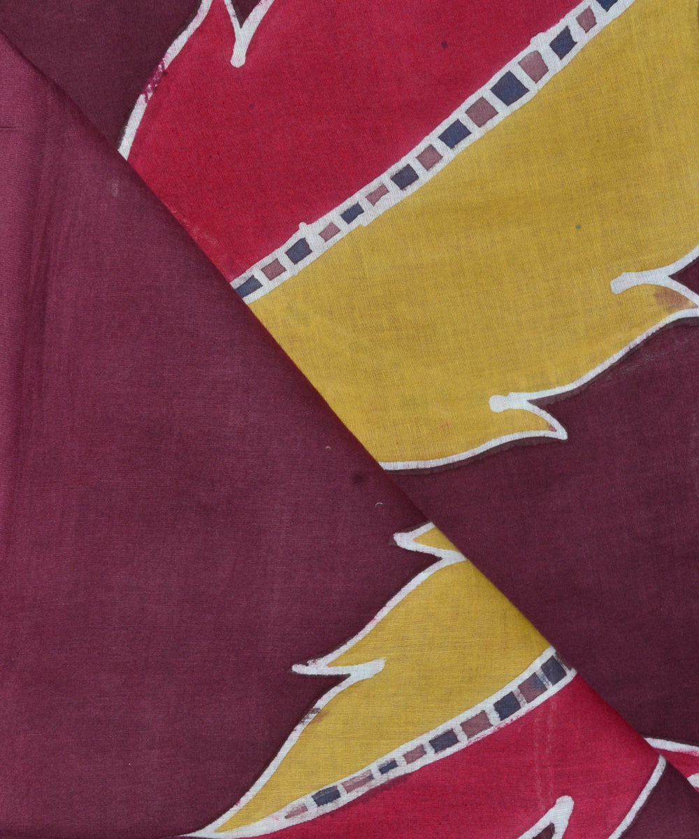 Maroon cotton handloom saree