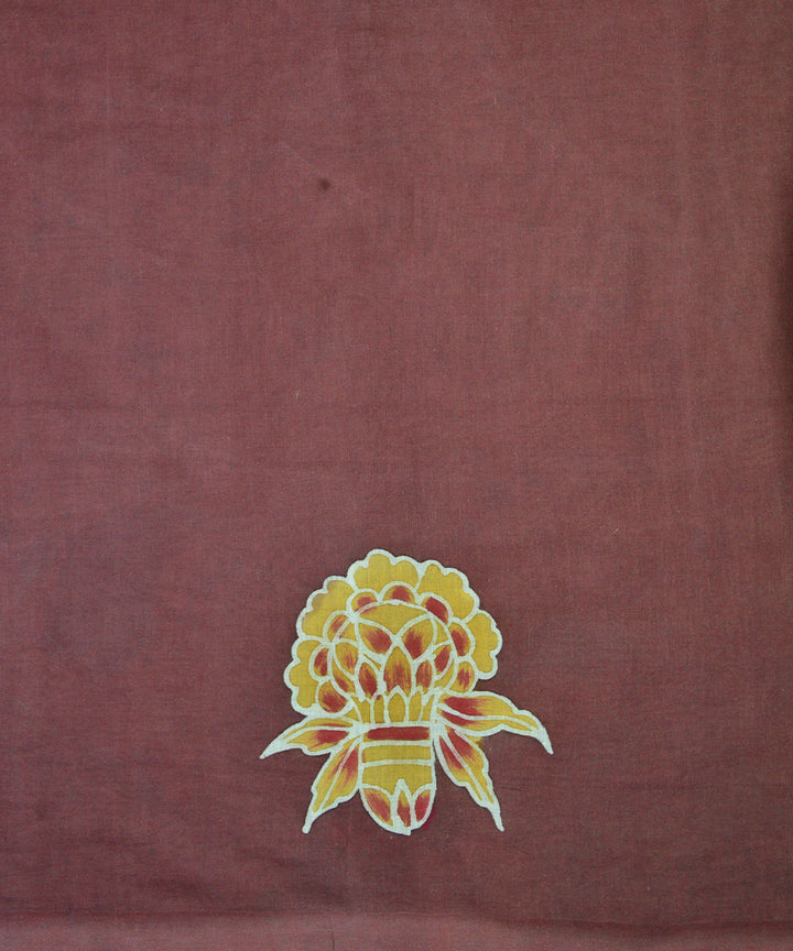 Maroon cotton handloom saree