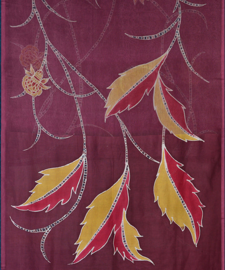 Maroon cotton handloom saree