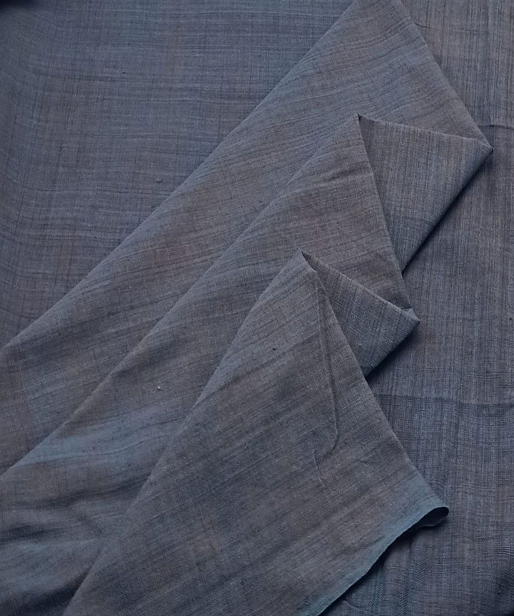 Tones of blue handwoven cotton fabric