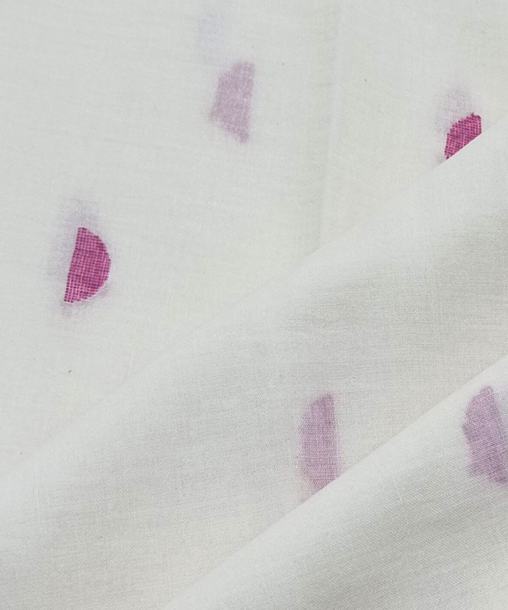 White red buti handwoven cotton jamdani fabric