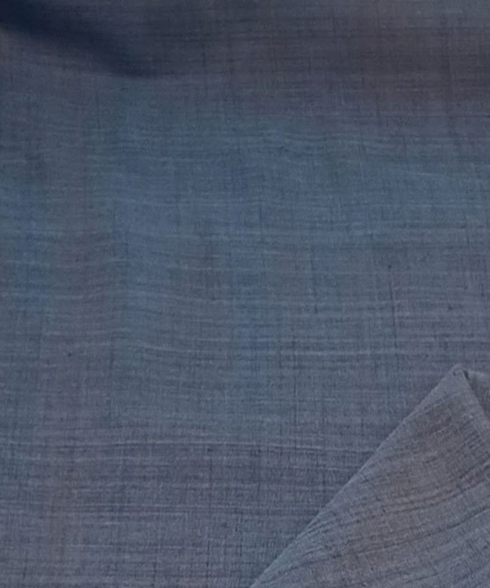 Tones of blue handwoven cotton fabric