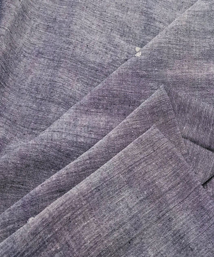 Grey white buti handwoven cotton jamdani fabric