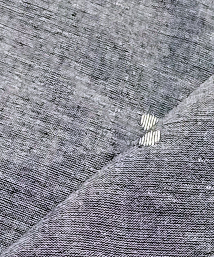 Grey white buti handwoven cotton jamdani fabric