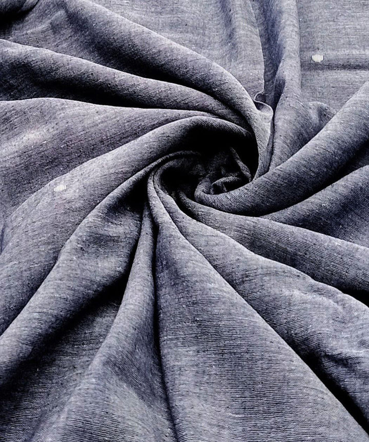 Grey white buti handwoven cotton jamdani fabric