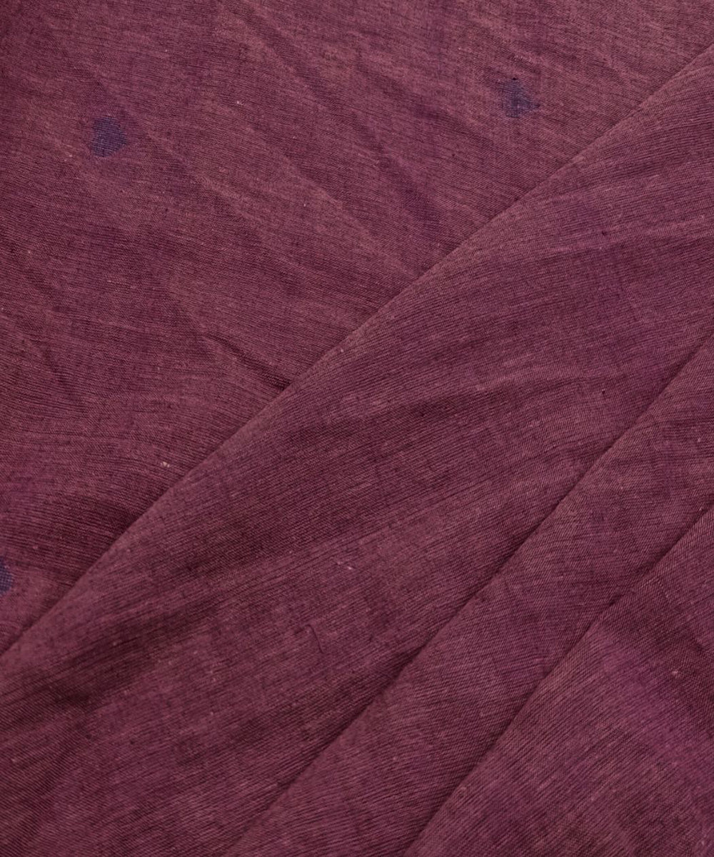 Purple blue buti handwoven cotton jamdani fabric
