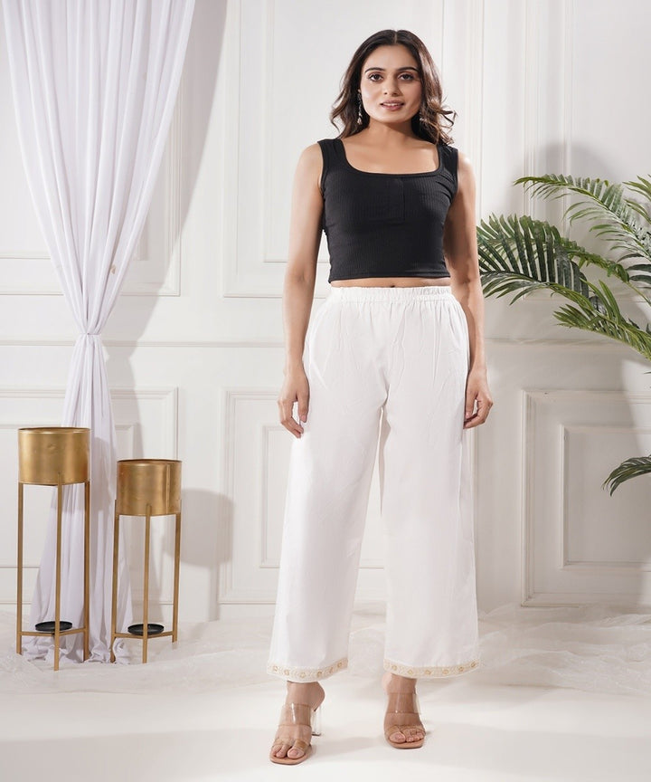 Maira off-white cotton paalazzo