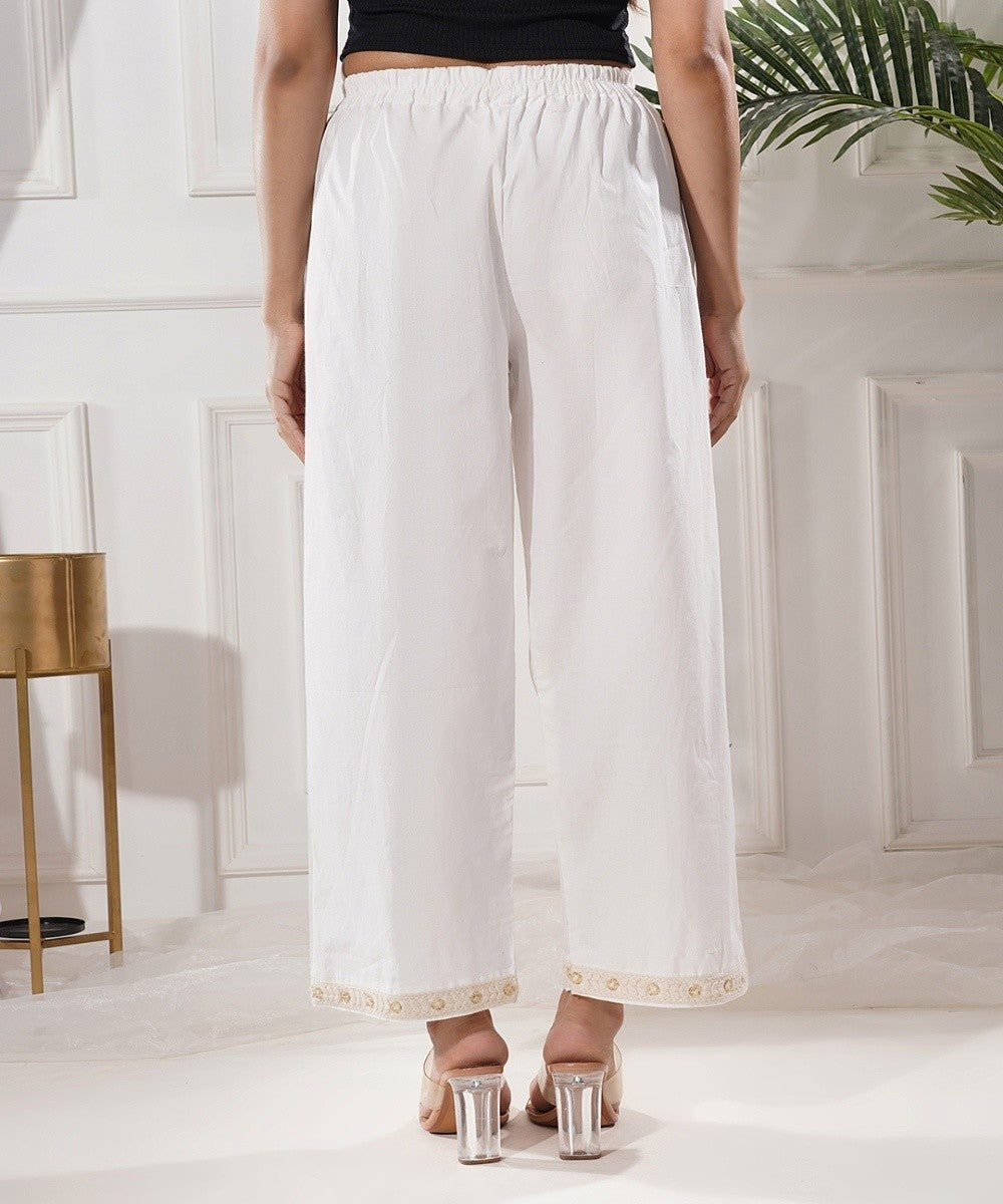 Maira off-white cotton paalazzo
