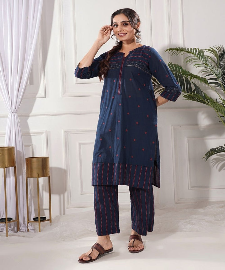 Nitya blue cotton kurta