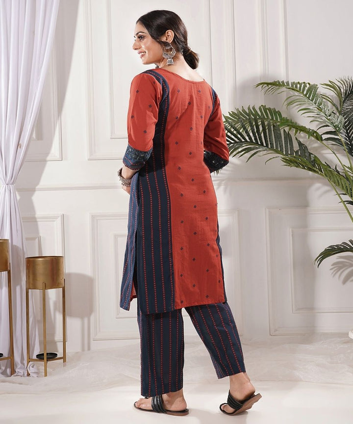 Praya red cotton kurta