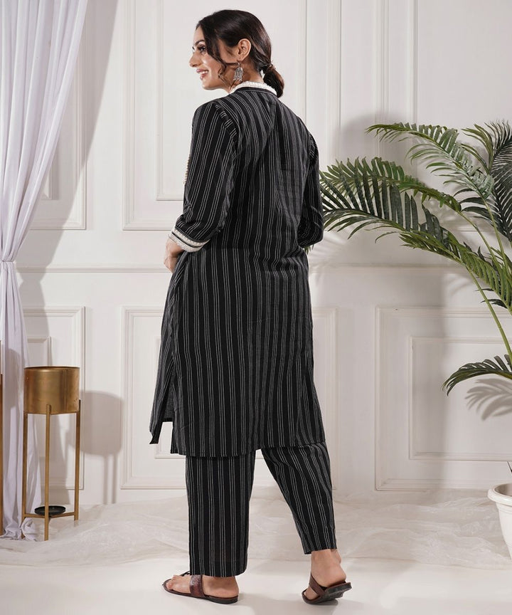 Shayra black cotton kurta set
