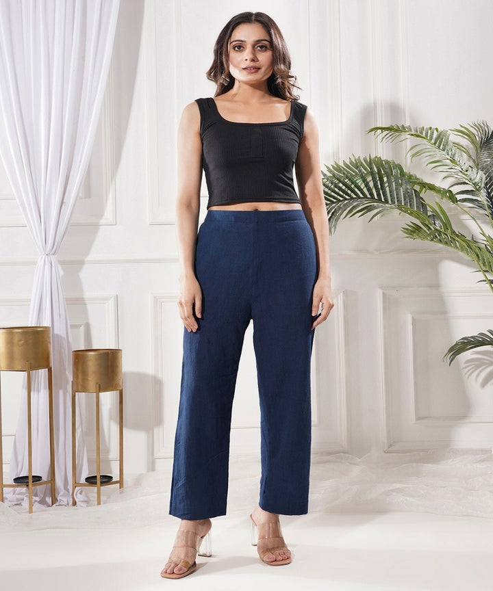Marin blue handwoven kala cotton pant