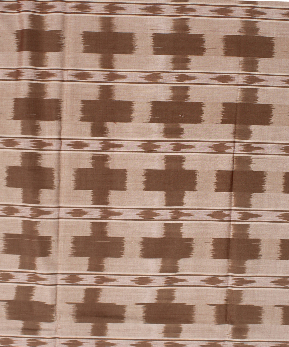 Brown warp ikat cotton pochampally ikat fabric