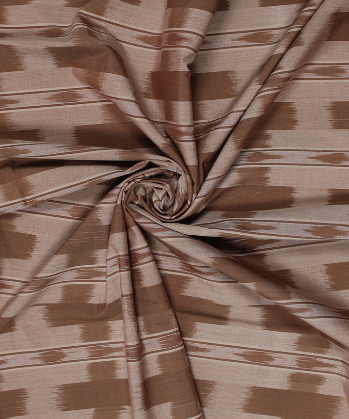 Brown warp ikat cotton pochampally ikat fabric