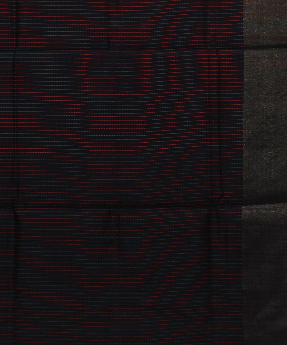 Maroon black handloom raw silk bhagalpur saree