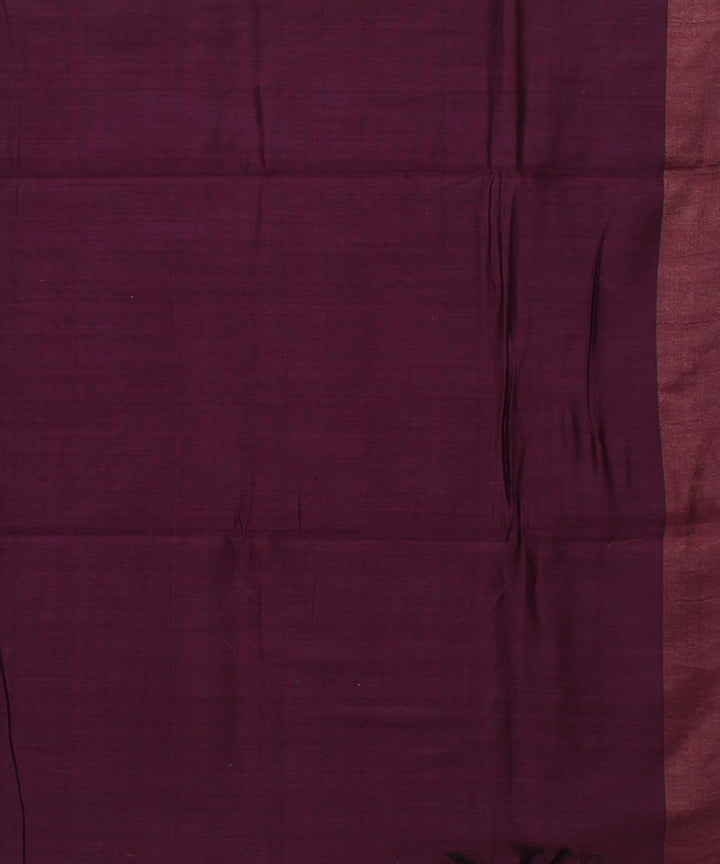 Olive green purple handwoven raw silk bhagalpur saree