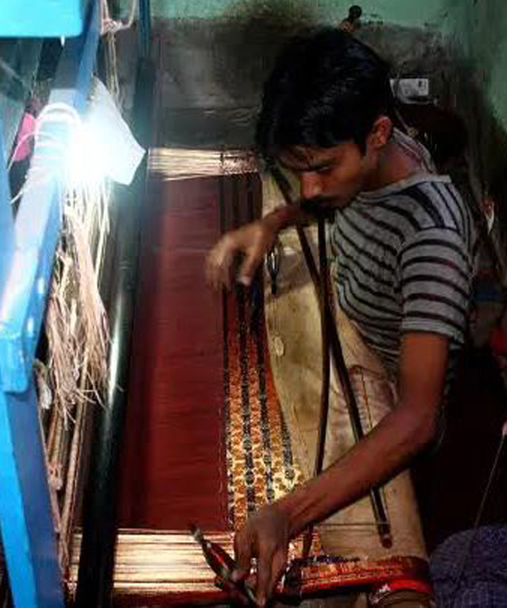 Pink handloom silk baluchari saree