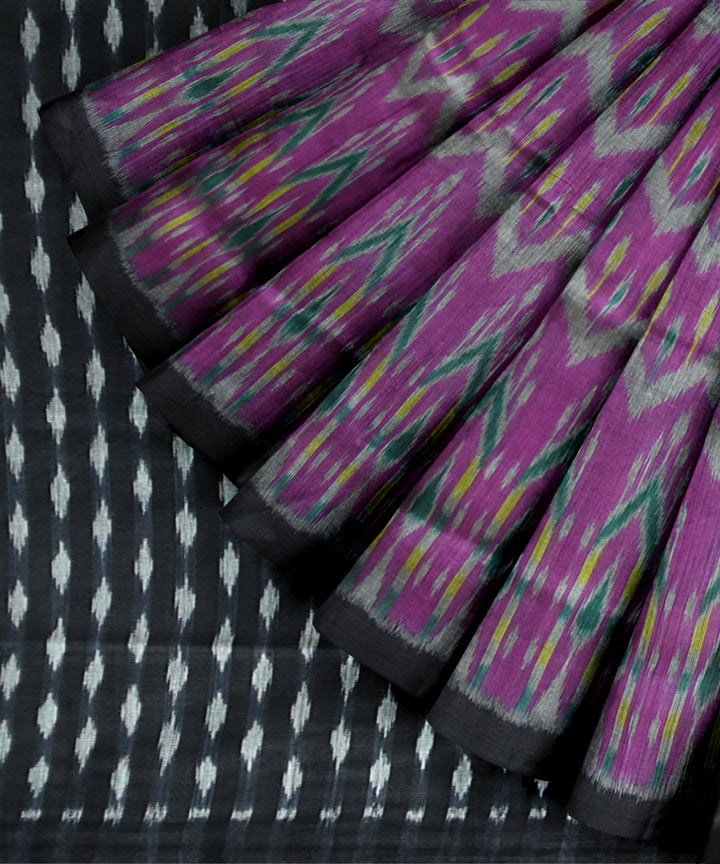 Multicolor black silk handloom sambalpuri saree