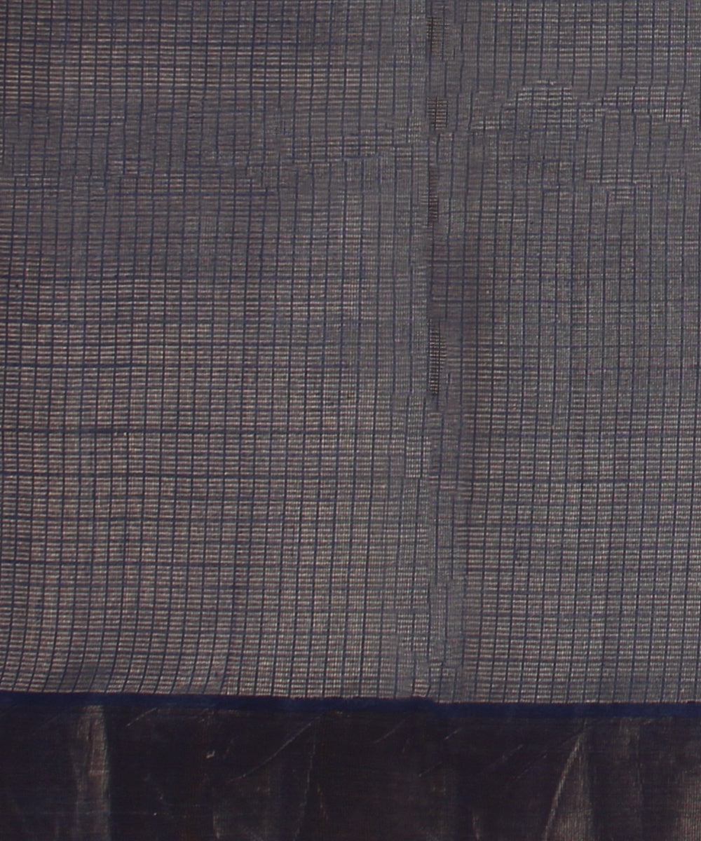 Beige navy blue tussar silk handwoven chattisgarh saree