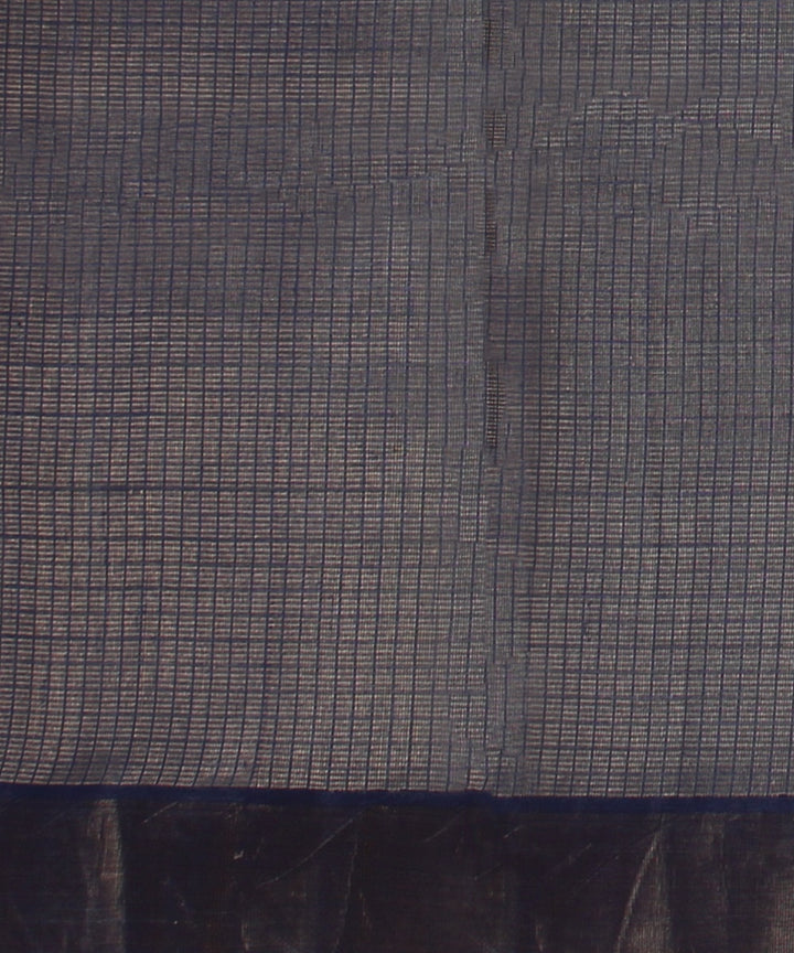 Beige navy blue tussar silk handwoven chattisgarh saree