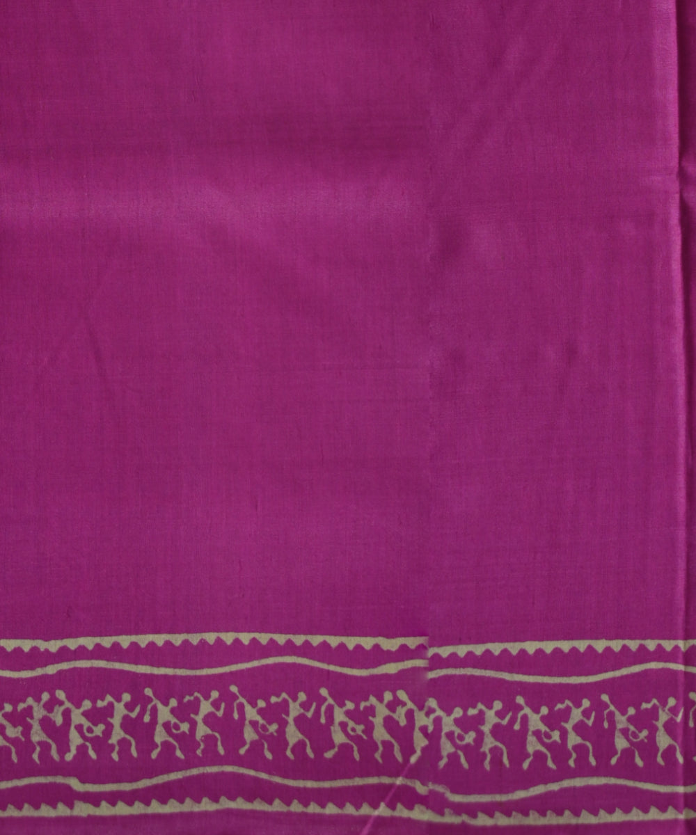 Pink deep pink handloom sambalpuri silk saree