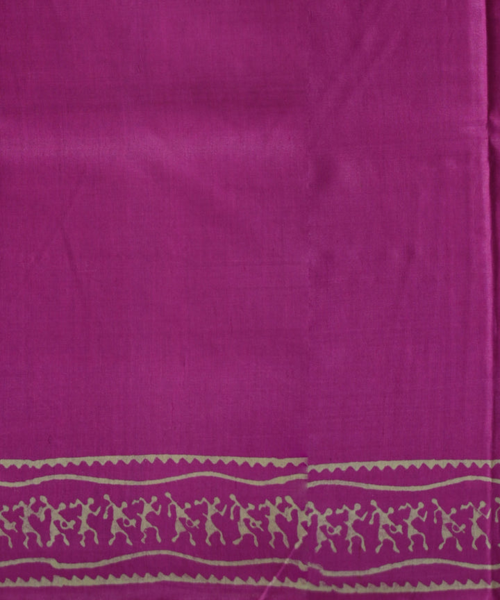 Pink deep pink handloom sambalpuri silk saree