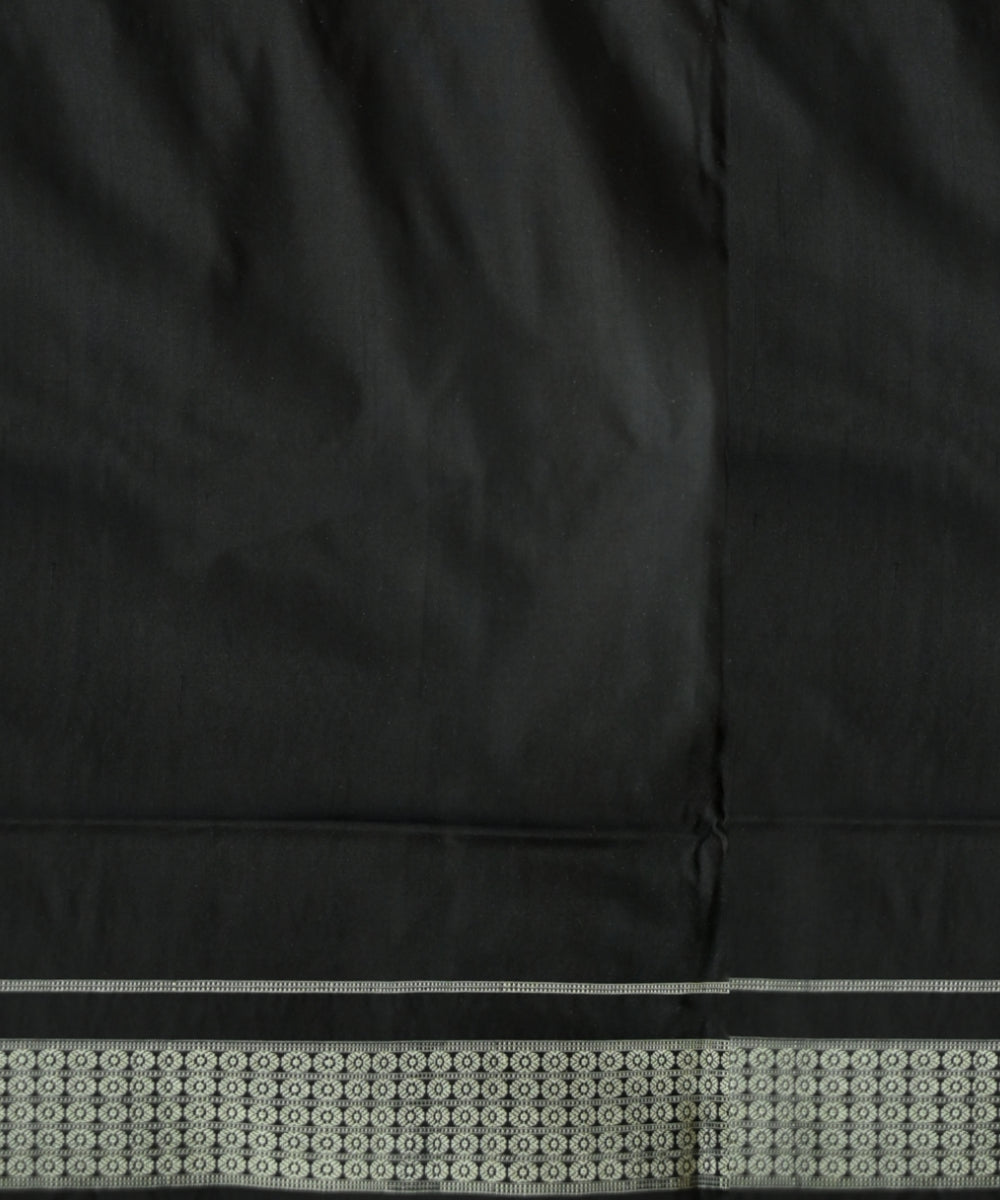 Maroon black silk handloom bomkai saree