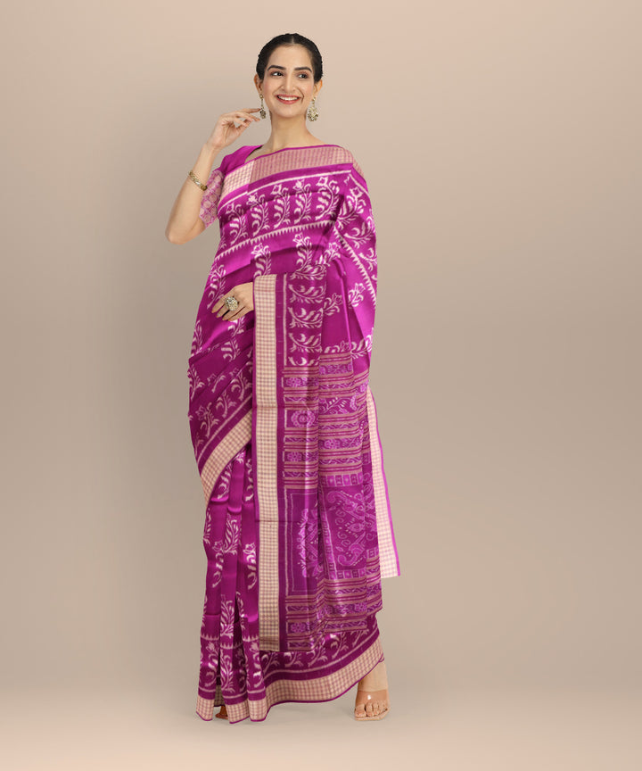 Purple silk handloom sambalpuri saree